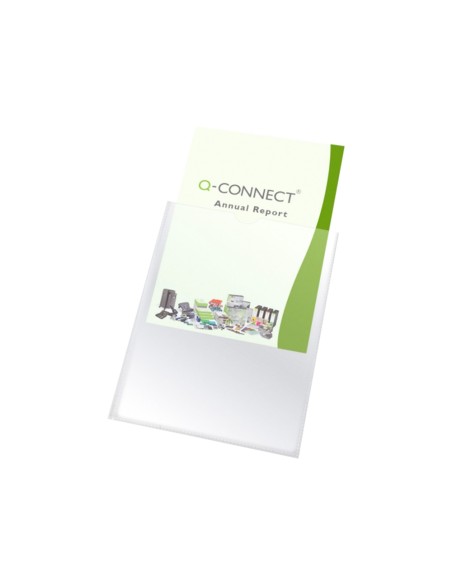 CI | Funda portadocumento q-connect din a4 150 micras pvc transparente 210x297 mm