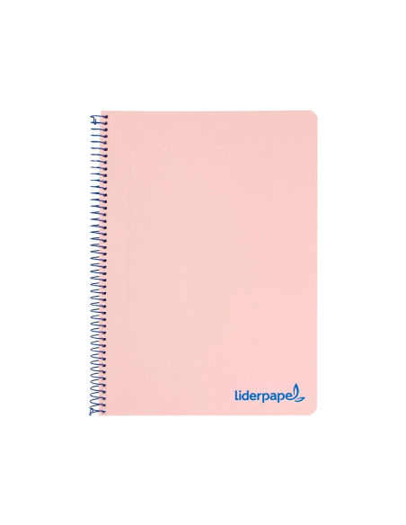 CI | Cuaderno espiral liderpapel a5 micro wonder tapa plastico 120h 90g cuadro 5mm 5 bandas 6 taladros color rosa