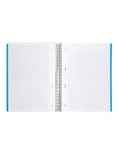 CI | Cuaderno espiral liderpapel a5 micro wonder tapa plastico 120h 90g cuadro 5mm 5 bandas 6 taladros color rosa