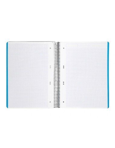 CI | Cuaderno espiral liderpapel a5 micro wonder tapa plastico 120h 90g cuadro 5mm 5 bandas 6 taladros color negro