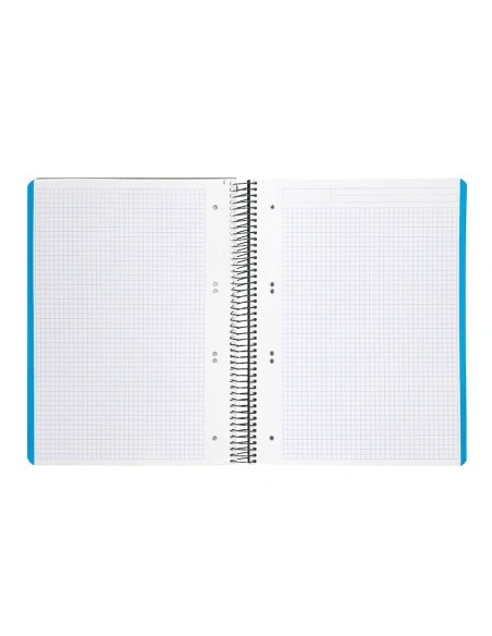 CI | Cuaderno espiral liderpapel a5 micro wonder tapa plastico 120h 90g cuadro 5mm 5 bandas 6 taladros color negro