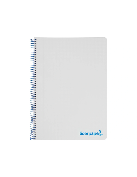 CI | Cuaderno espiral liderpapel a5 micro wonder tapa plastico 120h 90g cuadro 5mm 5 bandas 6 taladros color gris