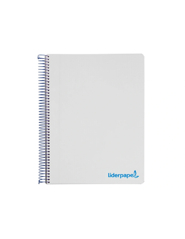 CI | Cuaderno espiral liderpapel a5 micro wonder tapa plastico 120h 90g cuadro 5mm 5 bandas 6 taladros color gris