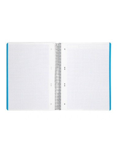 CI | Cuaderno espiral liderpapel a5 micro wonder tapa plastico 120h 90g cuadro 5mm 5 bandas 6 taladros color gris