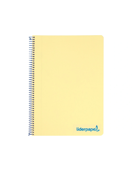 CI | Cuaderno espiral liderpapel a5 micro wonder tapa plastico 120h 90g cuadro 5mm 5 bandas 6 taladros color amarillo