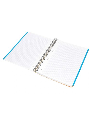 CI | Cuaderno espiral liderpapel a5 micro wonder tapa plastico 120h 90g cuadro 5mm 5 bandas 6 taladros color amarillo