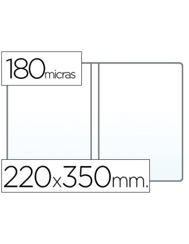 CI | Funda portadocumento cuarto doble 180 micras pvc transparente 220x350mm