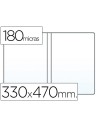 CI | Funda portadocumento q-connect folio doble 180 micras pvc transparente 330x470mm