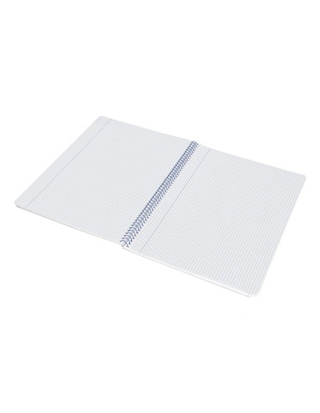CI | Cuaderno espiral liderpapel a4 wonder tapa plastico 80h 90gr cuadro 4mm con margen color amarillo