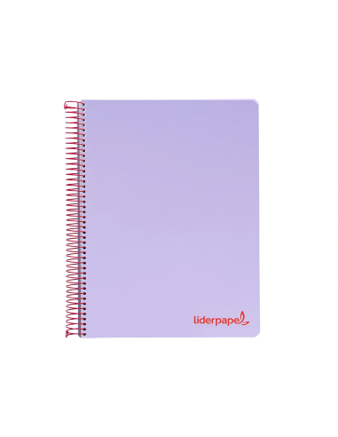 CI | Cuaderno espiral liderpapel a4 micro wonder tapa plastico 120h 90 gr cuadro 5 mm 5 banda4 taladros color lila