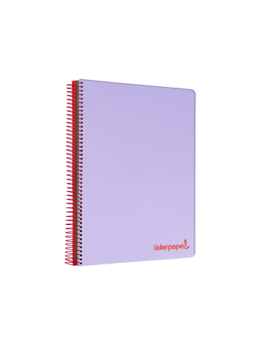 CI | Cuaderno espiral liderpapel a4 micro wonder tapa plastico 120h 90 gr cuadro 5 mm 5 banda4 taladros color lila