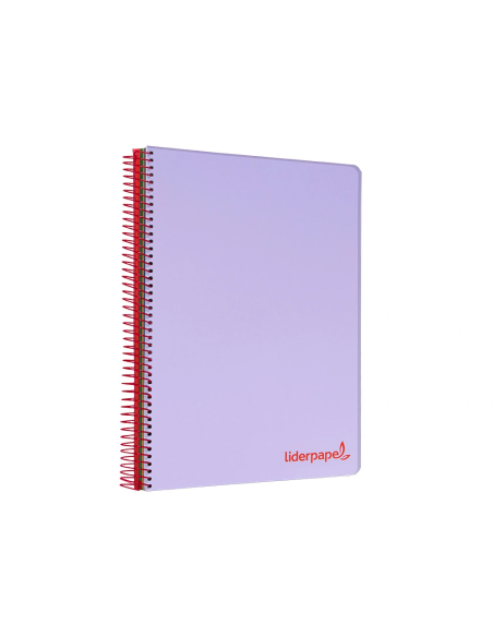 CI | Cuaderno espiral liderpapel a4 micro wonder tapa plastico 120h 90 gr cuadro 5 mm 5 banda4 taladros color lila