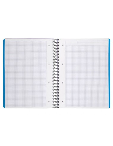 CI | Cuaderno espiral liderpapel a4 micro wonder tapa plastico 120h 90 gr cuadro 5 mm 5 banda4 taladros color lila