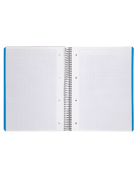 CI | Cuaderno espiral liderpapel a4 micro wonder tapa plastico 120h 90 gr cuadro 5 mm 5 banda4 taladros color lila