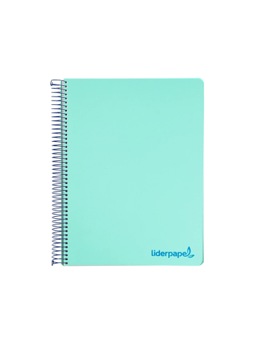CI | Cuaderno espiral liderpapel a4 micro wonder tapa plastico 120h 90 gr cuadro 5 mm 5 bandas 4 taladros color verde