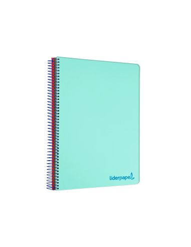 CI | Cuaderno espiral liderpapel a4 micro wonder tapa plastico 120h 90 gr cuadro 5 mm 5 bandas 4 taladros color verde