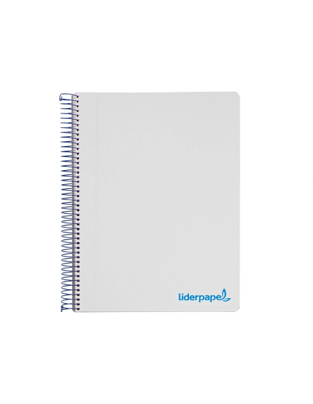 CI | Cuaderno espiral liderpapel a4 micro wonder tapa plastico 120h 90 gr cuadro 5 mm 5 bandas 4 taladros color gris
