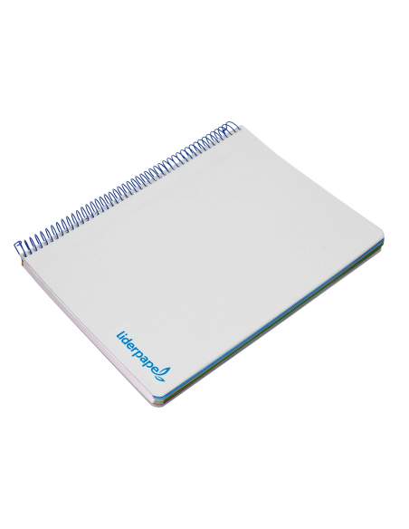 CI | Cuaderno espiral liderpapel a4 micro wonder tapa plastico 120h 90 gr cuadro 5 mm 5 bandas 4 taladros color gris