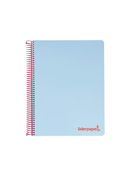 CI | Cuaderno espiral liderpapel a4 micro wonder tapa plastico 120h 90 gr cuadro 5 mm 5 banda4 taladros color celeste