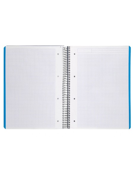 CI | Cuaderno espiral liderpapel a4 micro wonder tapa plastico 120h 90 gr cuadro 5 mm 5 banda4 taladros color azul marino