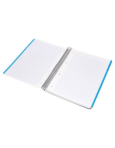 CI | Cuaderno espiral liderpapel a4 micro wonder tapa plastico 120h 90 gr cuadro 5 mm 5 banda4 taladros color azul marino
