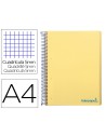 CI | Cuaderno espiral liderpapel a4 micro wonder tapa plastico 120h 90 gr cuadro 5 mm 5 banda4 taladros color amarillo
