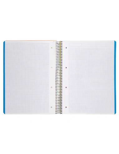 CI | Cuaderno espiral liderpapel a4 micro wonder tapa plastico 120h 90 gr cuadro 5 mm 5 banda4 taladros color amarillo