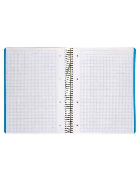 CI | Cuaderno espiral liderpapel a4 micro wonder tapa plastico 120h 90 gr cuadro 5 mm 5 banda4 taladros color amarillo