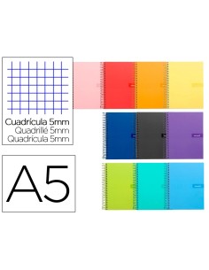 CI | Cuaderno espiral liderpapel a5 crafty tapa forrada...