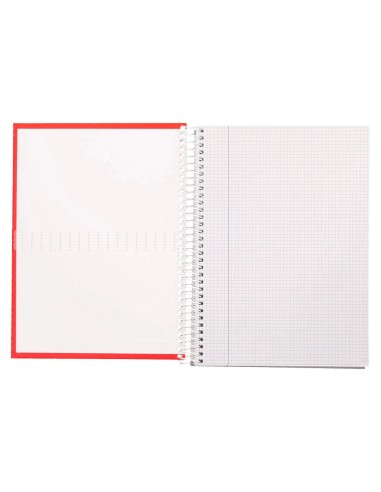 CI | Cuaderno espiral liderpapel a5 crafty tapa forrada 80h 90 gr cuadro 5 mm con margen colores surtidos