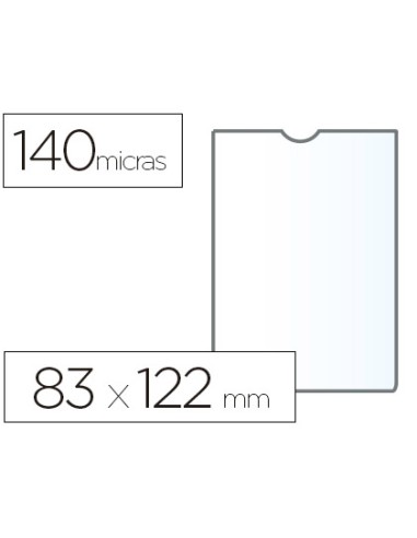 CI | Funda portadocumento esselte plastico transparente 140 micras tamaño 83x122 mm