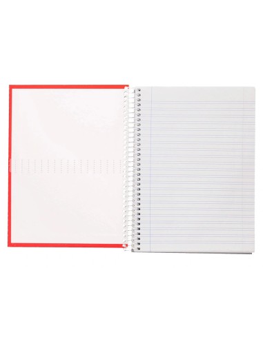 CI | Cuaderno espiral liderpapel a5 crafty tapa forrada 80h 90 gr pauta estrecha 2,5mm con margen colores surtidos