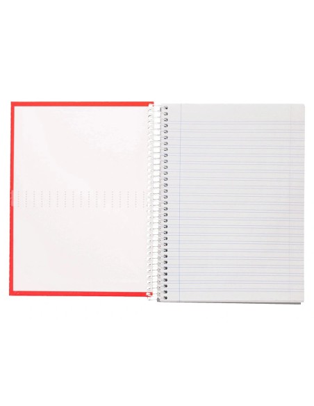 CI | Cuaderno espiral liderpapel a5 crafty tapa forrada 80h 90 gr pauta estrecha 2,5mm con margen colores surtidos