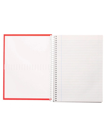 CI | Cuaderno espiral liderpapel a5 crafty tapa forrada 80h 90 gr rayado horizontal con margen colores surtidos