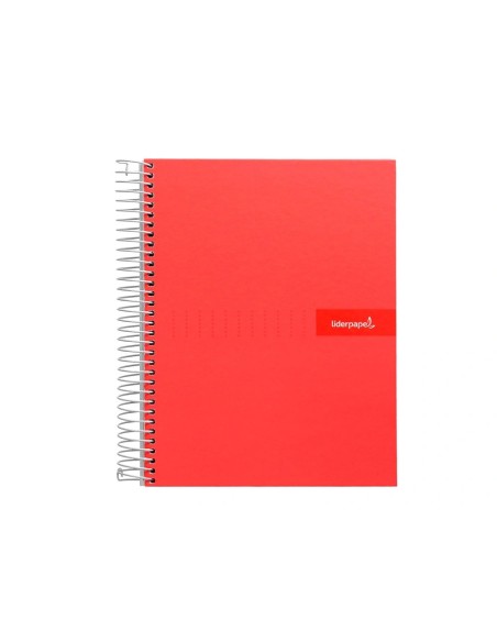 CI | Cuaderno espiral liderpapel a5 crafty tapa forrada 80h 90 gr cuadro 4 mm con margen colores surtidos