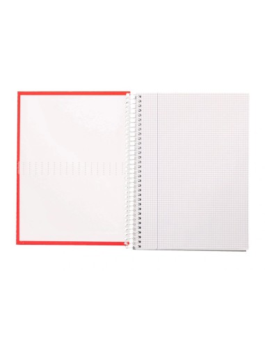 CI | Cuaderno espiral liderpapel a5 crafty tapa forrada 80h 90 gr cuadro 4 mm con margen colores surtidos