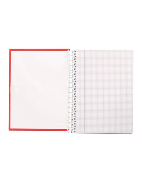 CI | Cuaderno espiral liderpapel a5 crafty tapa forrada 80h 90 gr cuadro 4 mm con margen colores surtidos