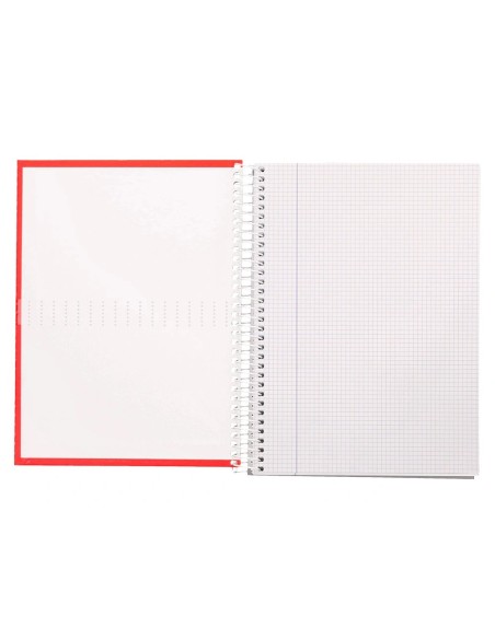 CI | Cuaderno espiral liderpapel a5 crafty tapa forrada 80h 90 gr cuadro 3 mm con margen colores surtidos