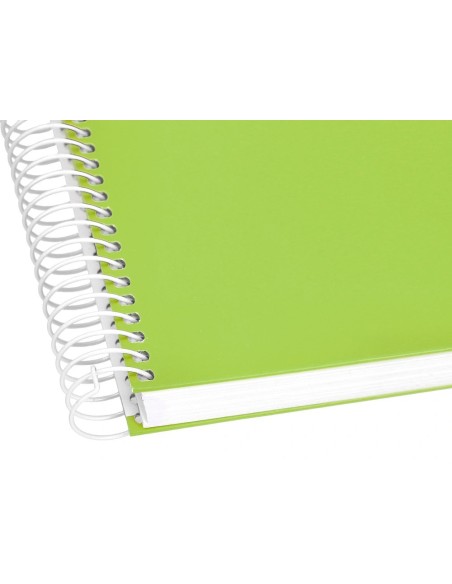 CI | Cuaderno espiral liderpapel a4 micro crafty tapa forrada 120h 90 gr cuadro 5 mm 5 bandas 4 colores color verde