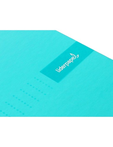 CI | Cuaderno espiral liderpapel a4 micro crafty tapa forrada 120h 90gr cuadro 5mm 5 bandas 4 taladros color turquesa