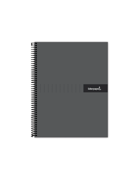 CI | Cuaderno espiral liderpapel a4 micro crafty tapa forrada 120h 90 gr cuadro 5 mm 5 bandas 4 colores color negro