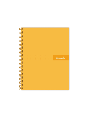 CI | Cuaderno espiral liderpapel a4 micro crafty tapa forrada 120h 90 gr cuadro 5 mm 5 bandas 4 colores color naranja