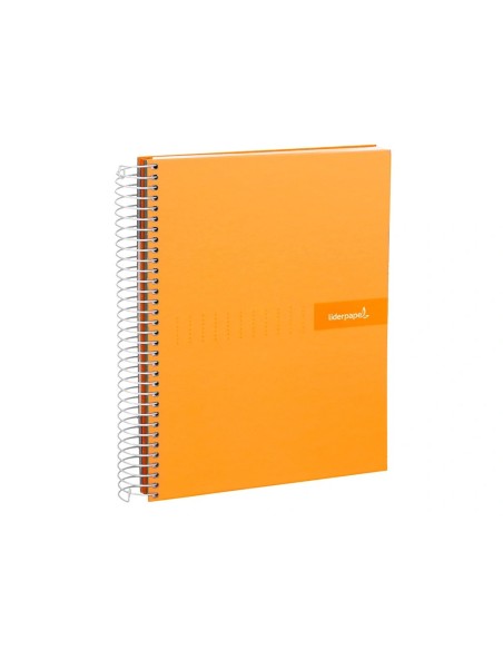CI | Cuaderno espiral liderpapel a4 micro crafty tapa forrada 120h 90 gr cuadro 5 mm 5 bandas 4 colores color naranja