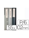 CI | Funda autoadhesiva q-connect para lomo de carpeta 55x102mmpack de 6 unidades