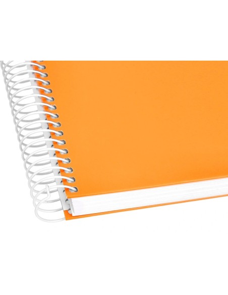 CI | Cuaderno espiral liderpapel a4 micro crafty tapa forrada 120h 90 gr cuadro 5 mm 5 bandas 4 colores color naranja