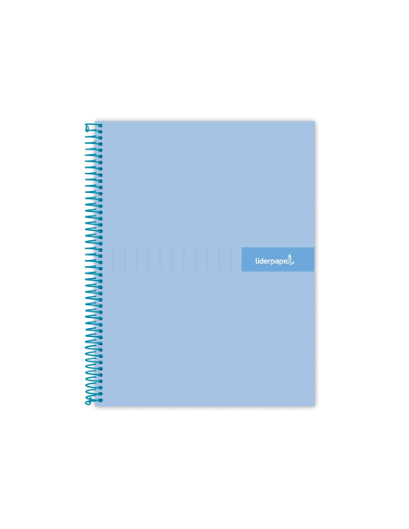 CI | Cuaderno espiral liderpapel a4 micro crafty tapa forrada 120h 90 gr cuadro 5 mm 5 bandas 4 colores celeste