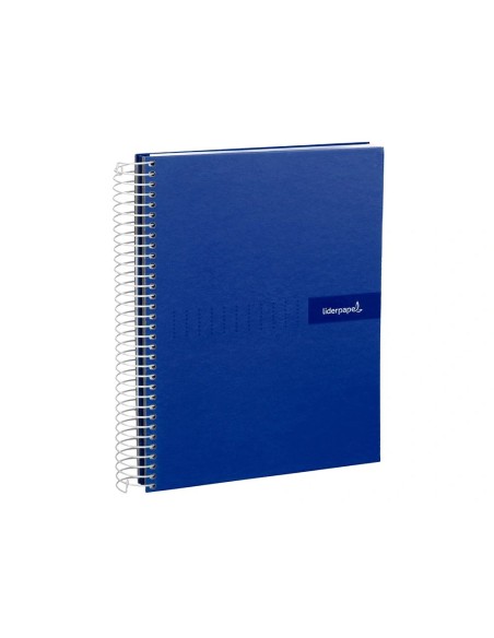 CI | Cuaderno espiral liderpapel a4 micro crafty tapa forrada 120h 90 gr cuadro 5 mm 5 bandas 4 colores color azul