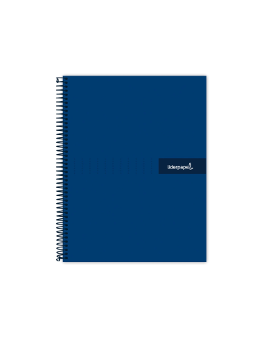 CI | Cuaderno espiral liderpapel a4 micro crafty tapa forrada 120h 90 gr cuadro 5 mm 5 bandas 4 colores color azul