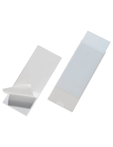CI | Funda autoadhesiva q-connect para lomo de carpeta 55x102mmpack de 6 unidades