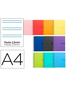 CI | Cuaderno espiral liderpapel a4 crafty tapa forrada...